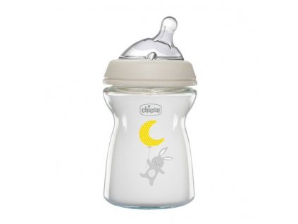 CHICCO Láhev kojenecká Natural Feeling 250ml, 0m+ Sklo