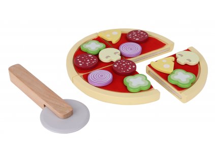 Hračka dřevěná pizza pro děti na krájení