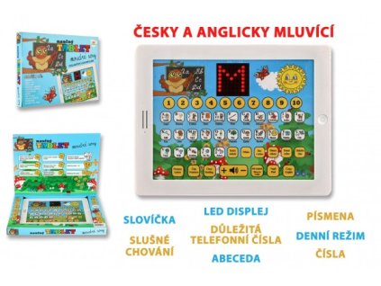 Naučný tablet moudré sovy dvojjazyčný CZ+AJ na baterie