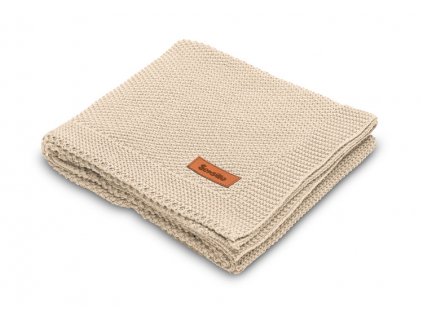 Dětská deka do kočárku pletená 100% bavlna béžová