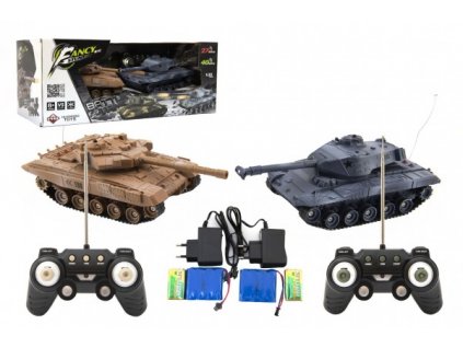 Tank RC 2ks 25cm tanková bitva + dobíjecí pack