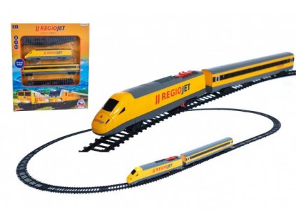 Vlak žlutý RegioJet s kolejnicemi 18ks - se zvukem a světlem
