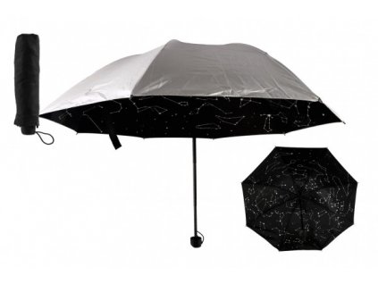 Skládací Deštník hvězdná obloha - pro dospělé stříbrný