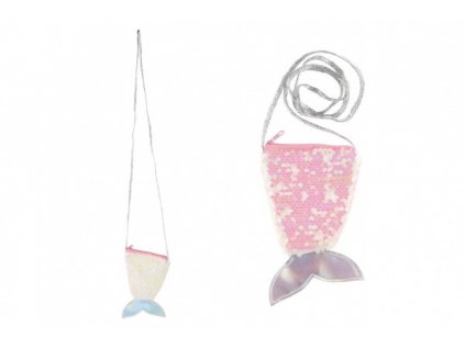 Kabelka mořská panna s měnícími flitry - růžová