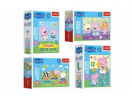 Minipuzzle mini - Maxi 20 dílků Prasátko Peppa/Peppa Pig - mix 4 druhy