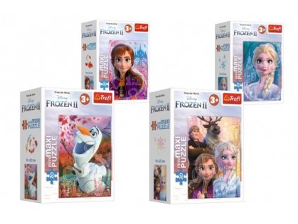 Minipuzzle mini Maxi 20 dílků Ledové království II/Frozen II - mix 4 druhy