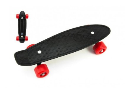 Skateboard - pennyboard - černá, červená kola