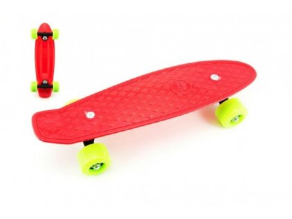 Skateboard - pennyboard - červený, zelená kola