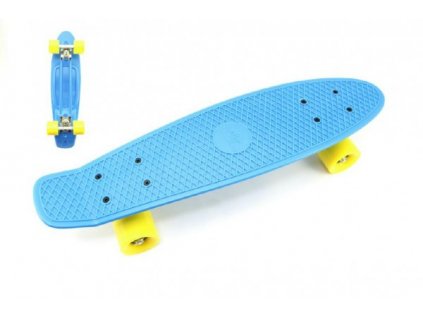 Skateboard - pennyboard - modrá barva, žlutá kola