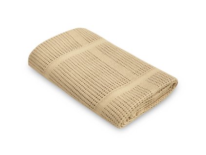 Dětská pletená bavlněná deka lulu -  béžová