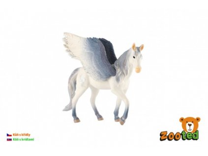 Kůň s křídly bílo-šedý zooted