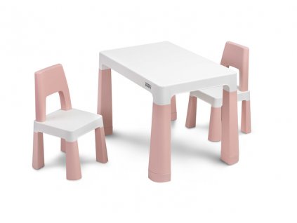 Dětský stůl Monti + 2 židle růžový