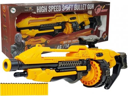 Battery Pistol Foam Cartridges 82 cm Rotating Magazine Yellow