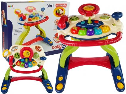 3-in-1 Interactive Baby Stroller Baby Steering Wheel Sound Melodies Animals