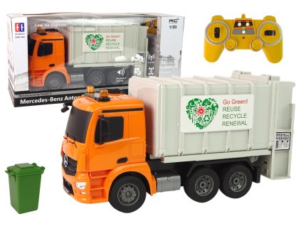 RC Garbage Truck Mercedes-Benz Antos Orange Trash