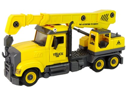 Crane Truck for Unscrewing and Twisting Yellow