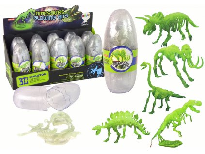 Glow-in-the-Dark 3D Skeleton Mammoth Dinosaurs in an Egg