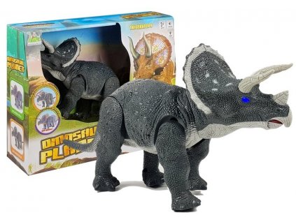 Large Battery Operated Dinosaur Triceratops Gray