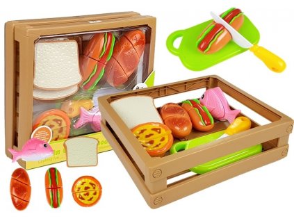 Hot-Dog Set for Cutting Indredients in a Basket