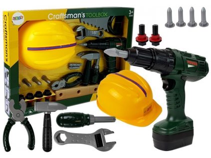 Tool Set Battery Drill Hammer Helmet