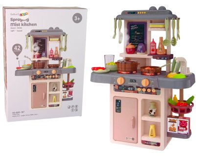 Dětská kuchyňka s doplňky a světelnými efekty Pink