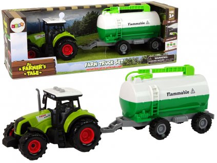Tractor for Kids with Trailer Tank Car Farm