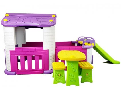 Garden Set House Table Slide Pink and Purple
