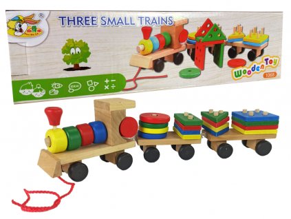 Dřevěná lokomotiva s vagóny