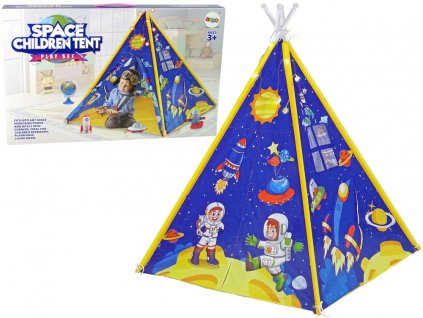 Tent for Kids Lighting Effects Space Rockets Stars Blue