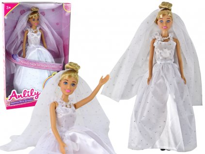 Anlily Bride Doll White Wedding Dress