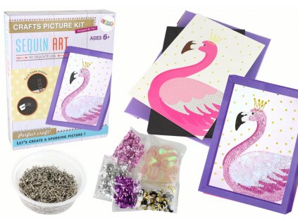 Creative DIY Sequins Set Studs Flamingo Frame