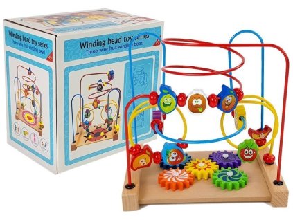 Wooden Maze with Beads Fruits