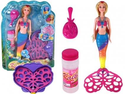 Children's Doll Rainbow Mermaid Magic Tail Soap Bubbles