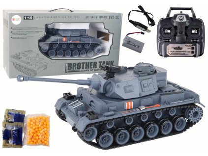RC Tank 1:18 Cannon Smoke Shield Sounds Gray