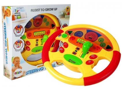 Educational steering wheel for a baby. Sound and Light Effects