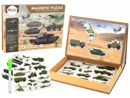 Magnetické puzzle s válečným motivem