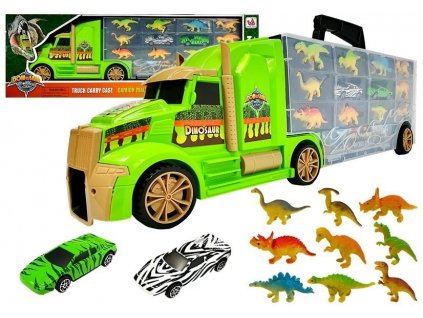 Truck Transporter Sorter Suitcase with Dinosaurs Green