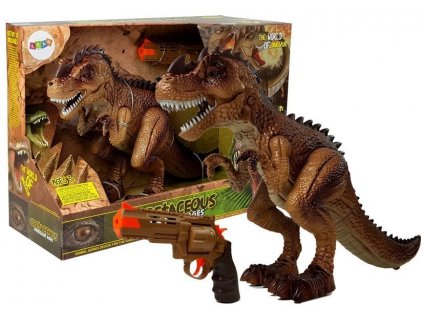 Moving Tyrannosaurus Dinosaur with Gun Sound Light Yellow