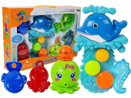 Dolphin Bathing Kit Sea Animals Plastic Waterfall