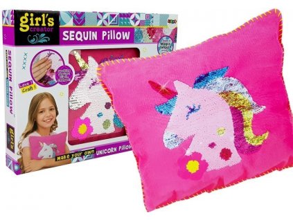 Pink Sequined Unicorn Pillow DIY