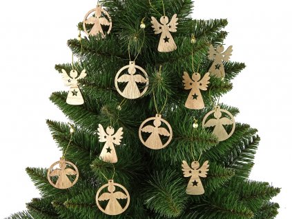 Vánoční dřevěné ozdoby na stromeček - andílci