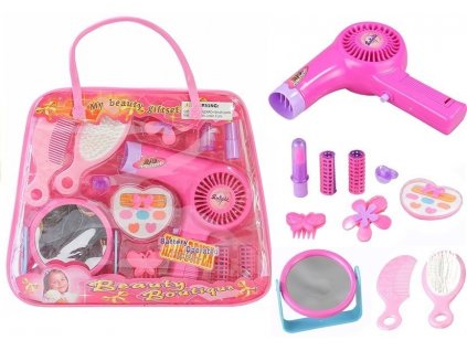 Girls Beauty Kit Hair Accessories Set Realistic Hairdryer In A Bag