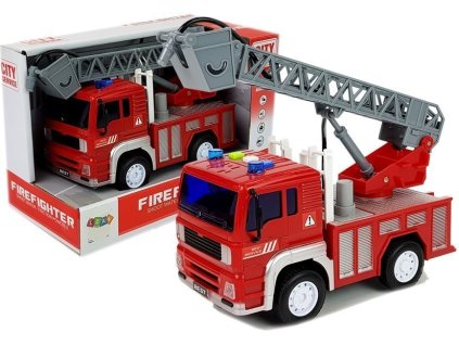 Fire engine with pull, ladder, Red 1:20 with sound