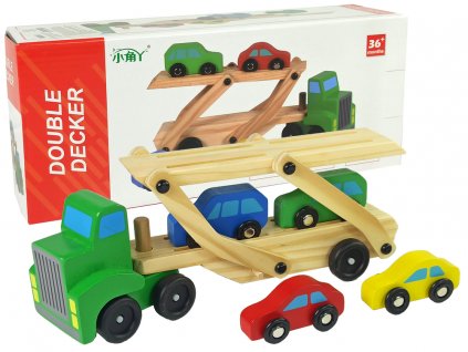 Wooden Green Truck with Trucks Blocks