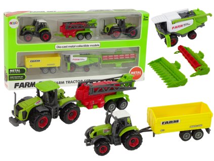 Farming machinery set Farming vehicles 6 pieces Tractor Combine + Machines