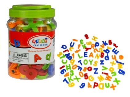 Magnetic Letters and Numbers in a Jar Alphabet of 78 Elements