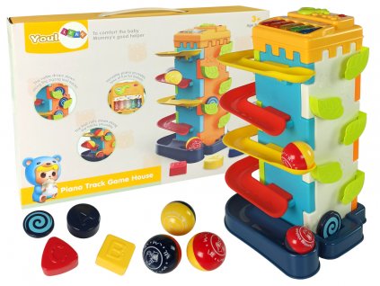 Balls slide Educational Block Sorter with a piano