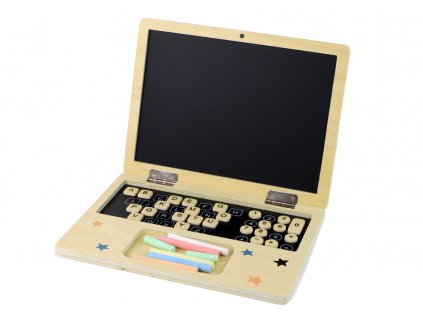 Wooden Blackboard Laptop Chalk