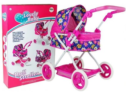 Children's Toy Dolls Pram Adjustable Handle Big Wheels