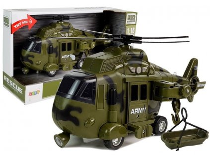 Military Rescue Helicopter 1:16 Hook Sound Light